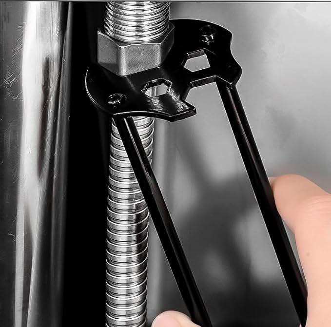 2 Pcs Multifunctional Sink Wrench,Basin Wrench,under Sink Wrench Faucet Tool for Tight Spaces Plumbers Wrench Kitchen and Bathroom
