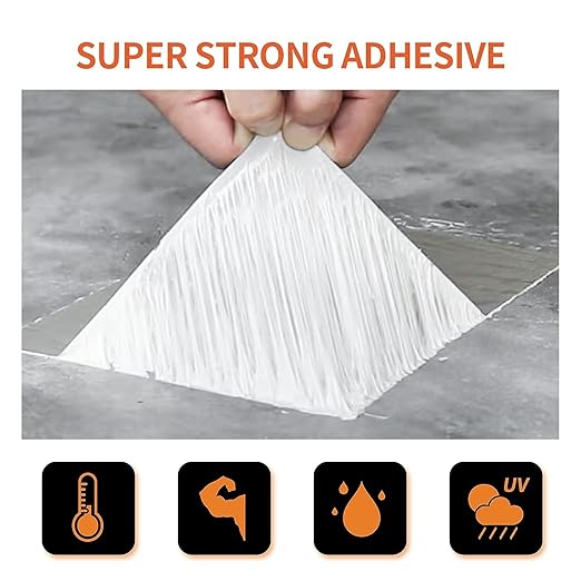 TAPEBEAR 16Rolls Butyl Tape Waterproof Sealant Tape 2inch x33feet | Aluminum Foil Duct Sealing Tape for RV Roof Repair, Boat and Pipe Sealing, Silicone, Glass & EDPM Roof Leak Patching, 16Rolls