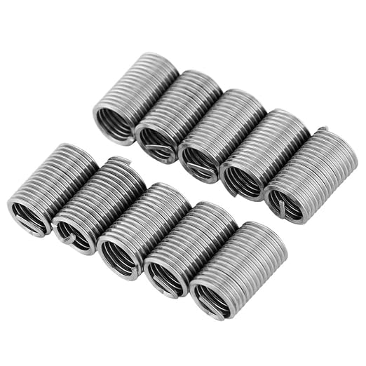 50pcs M9*1.25/M9*1.5 304 Stainless Steel Wire Screw Sleeve Thread Repair Insert Repair Sleeve Pipe Fitting Reducer Adapter(M9x1.25x1.5D)