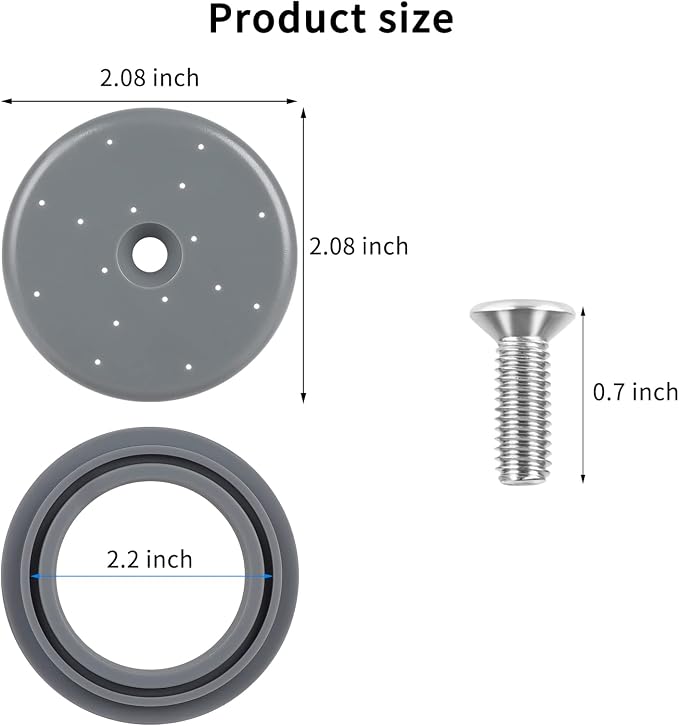 3 Pack Pre-Rinse Spray Valve Repair Kit for Most Commercial Kitchen Sink Faucet Dish Sprayer 1.42 GPM Spray Face Bumper and Screw Repair Part, Grey