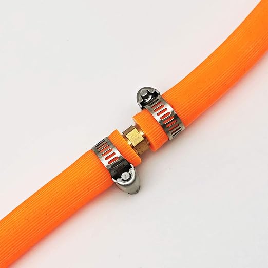 Da by 10 pcs 3/8"(10mm) Barb Splicer Mender Hose Brass Barb Fitting with 20 pcs Stainless Steel Pipe Clamps for Water/Fuel/Air