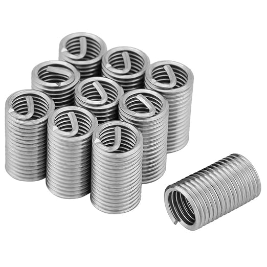 50pcs M9*1.25/M9*1.5 304 Stainless Steel Wire Screw Sleeve Thread Repair Insert Repair Sleeve Pipe Fitting Reducer Adapter(M9x1.25x1.5D)
