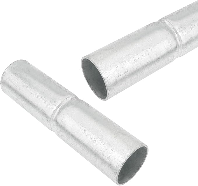 2PCS 1-3/8'' x 6'' Top Rail Sleeve Chain Link Fence Top Rail Sleeve Top Rail Sleeve Galvanized Steel Chain Link Fence Top Rail Sleeve for Rail/Pipe