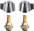 Brass Faucet Stems Valves & Knob Handles Kit for Commercial Faucet