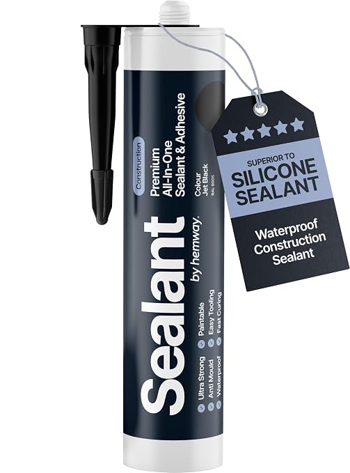 Hemway Jet Black Construction Sealant & Adhesive - 300ml 1 Pack
