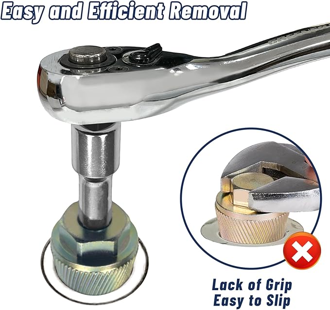 Tub Drain Removal Tool Kit with Bathtub Strainer Body 1.5 Inch Extractor