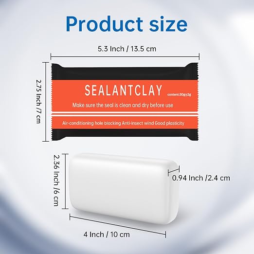 6-Pack Waterproof Duct Seal Putty, Quick Wall Hole Repair Sealing Clay | for Air Conditioning, Drainage Pipes & Electrical Conduits, Indoor & Outdoor Use, Easy to Apply Crack Filler