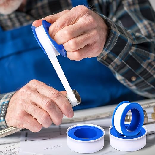 Pushglossy 300 Rolls PTFE Tape 1/2 x 520 Inches Plumbers Tape, White | Thread Seal Tape, Waterproof Sealant Ideal Plumbers, Leak-proof Shower Head Threads, Water Line Connection Repairs