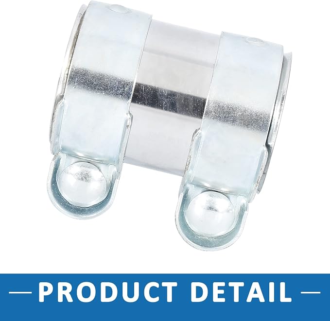 Exhaust Pipe Sleeve Connector Clamp Coupler 12793501 62 x 94 mm Exhaust Band Clamp Sleeve for Volkswagen Jetta 2005-2014 Stainless Steel Silver Tone