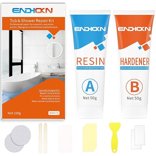 Bath Repair Kit White 100g, Chip & Pedestal Crack Hole Scratches Repair