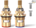 2 Pack Faucet Cartridge Replacement Compatible with Kohler K-GP77005-RP & K-GP77006-RP - Brass Ceramic Cartridge for Kitchen, Bathroom, and Shower Faucets Cold and Hot Water