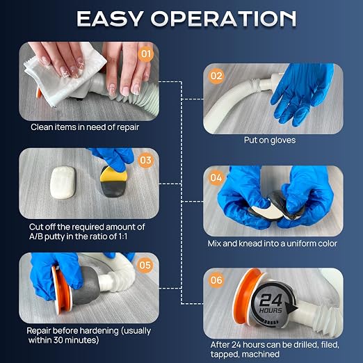 Boncart High Strength AB Epoxy Putty, 200g Steel Reinforced Repair Filler | Waterproof, Multi-Purpose, for Metal, Wood, Tile & Ceramics, Ideal for Bonding, Repairing & Sculpting (Grey)