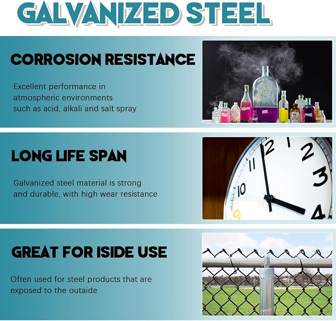 Tandefio 8 PCS Top Rail Sleeve Galvanized Steel Chain Link Fence Top Rail Sleeve for Rail/Pipe (1-3/8" x 6")