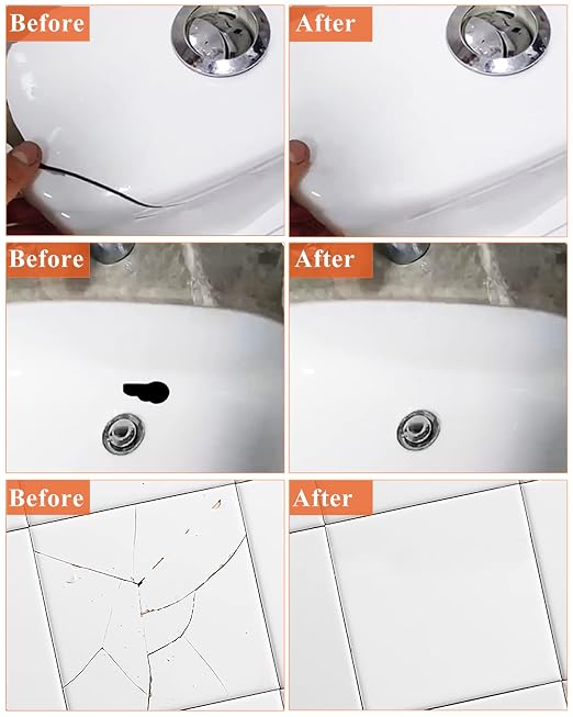 Bath Repair Kit White 100g, Chip & Pedestal Crack Hole Scratches Repair