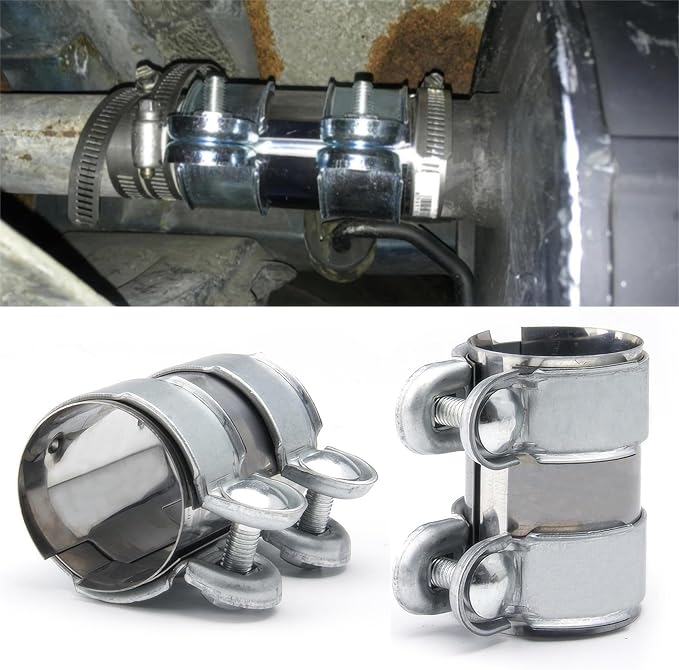3.0 Inch Butt Joint Band Clamp Stainless Steel 3" Universal Joint Bolts Exhaust Seal Clamps Sleeve Coupler(Clamp Assembly)