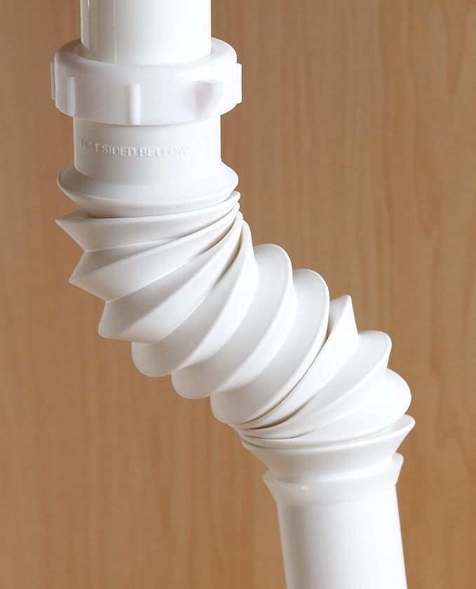 Plumb Pak 1-1/2 in. Inlet x 7 in. Length White Polypropylene Flex'n Fix Slip Joint/Direct Connect Sink Tailpiece with Captured Nut