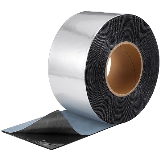 1 Pcs 50 Mil Heavy Duty Aluminum Foil Rubber Tape, Waterproof, for Sealing Roof Flashing, and Repairs in Punctures in Trailers, Truck Bodies, Containers, RVs and Campers (4" X 32')