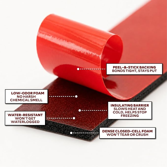 XFasten Foam Pipe Insulation Tape 2 Inch x 15 Feet Heavy-Duty AC Line Insulation Outdoor Pipe Wrap Tape AC Pipe Insulation Outdoor Pipe Insulation Wrap Tape HVAC Line Insulation Pipe Wrap Around Tape