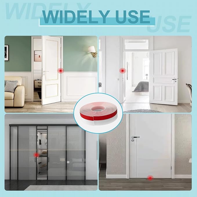 20FT Weather Stripping Door Seal, 1" Silicone Door Draft Seal Tape for Gaps Under Door - Weatherstripping Sweep Stopper for Shower Door & Sliding Glass Door
