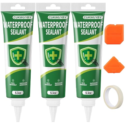 15.6 Oz Silicone Caulk (3 Pack 5.2 Oz) Squeeze Tube Waterproof