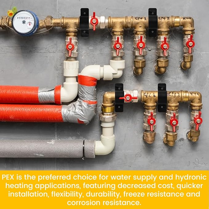 100 Pack Heavy-Duty Plastic Pipe Clamps 1/2 Inch Pipe Supports Suspension Clamp Pex Clamps for Pex, Copper, CPVC