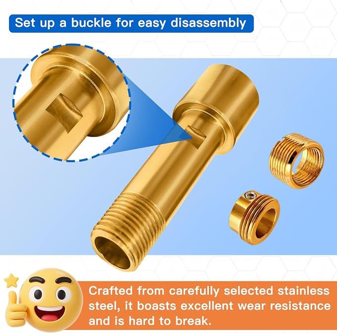 Tub Spout Adapter, Brass, Fits 3/4" IPS and 1/2" IPS Pipe, 1/2" Copper Pipe | Threaded installation&for Slip-On installation,Diverter &without-Diverter Types,5.3" Tub Spout Repair Kit with Assembly Tool