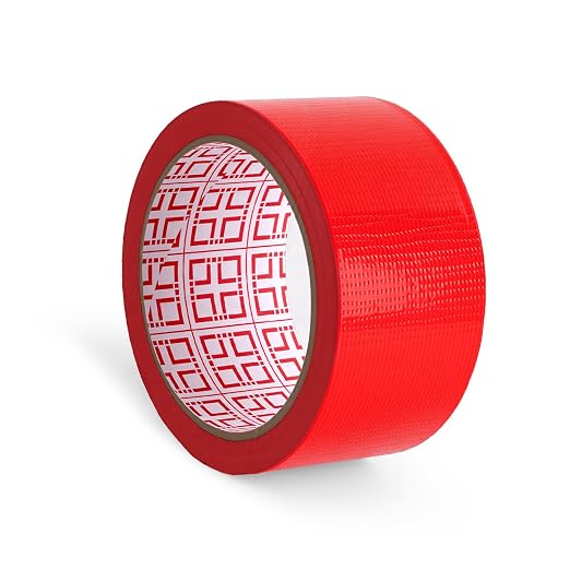 Red Duct Tape, Strong Adhesive & Easy Tear, 2 Inch x 22 Yard | Cleaner & Discreet, for Quick Fixes, Sealing, Bundling, or General Household Tasks