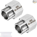 M METERXITY 2-Pack Garden Hose Adapter, Stainless Steel 3/4" NPT Female x M25x1.5 NPT Male Threaded Connector with Sealing Tape Garden Hose Convert Fitting for Pipe Fitting/Shower