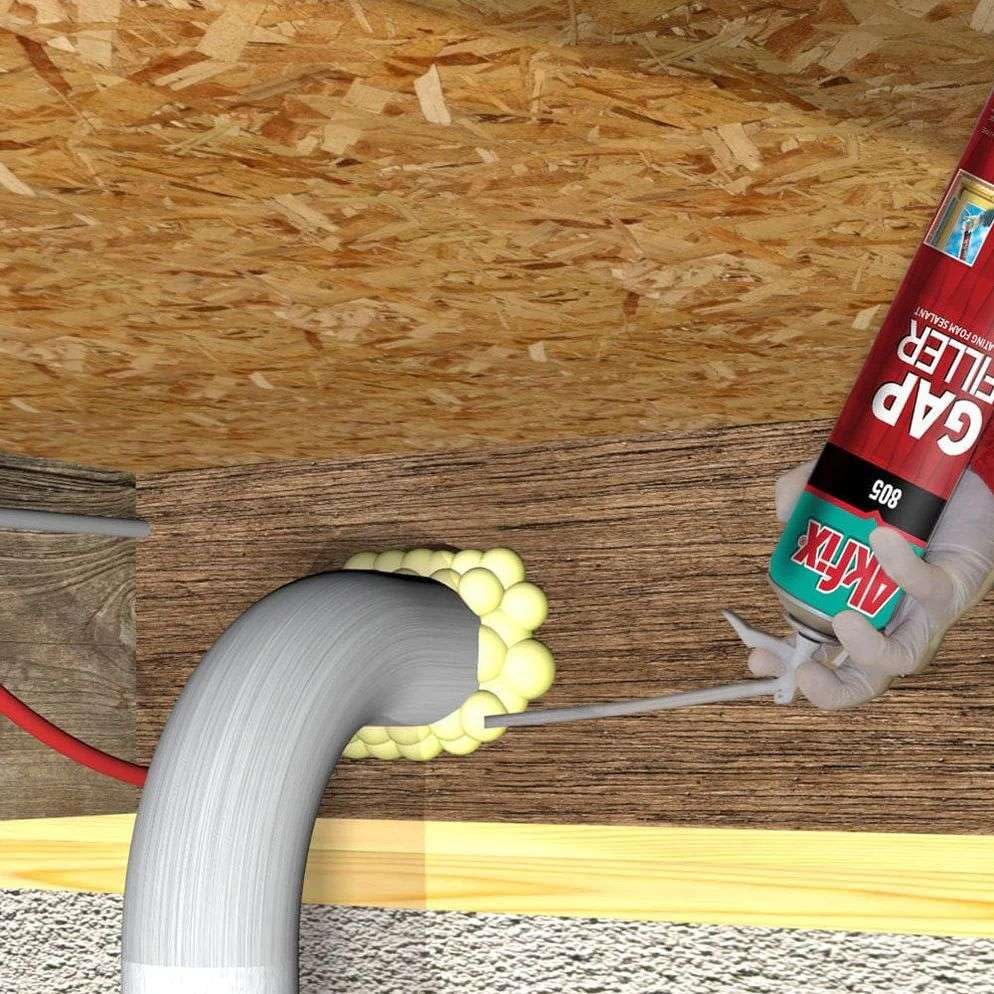 Akfix 805 Gap Filler Expanding Foam Sealant (1x25.3 Oz)- Gaps and Cracks Spray Insulation Can, Polyurethane Expanding Waterproof Sealant with Straw, for Window and Door | 25.3 Oz. 1 Pack