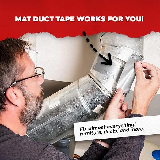 MAT Duct Tape White Industrial Grade, 2 inch x 60 ft. Waterproof, UV Resistant for Crafts, Home Improvement, Repairs, & Projects