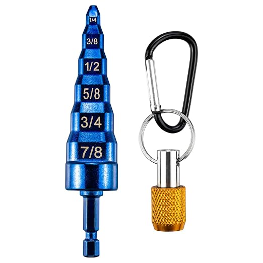 6-in-1 Copper Swaging Tool HVAC, Blue Soft Tube Expander, Carbon Steel, Bit Holder, No.5 Carabiner, Swage Tool Set for Electric Drill, Swedge Repair Kit for 1/4 3/8 1/2 5/8 3/4 7/8 Pipe