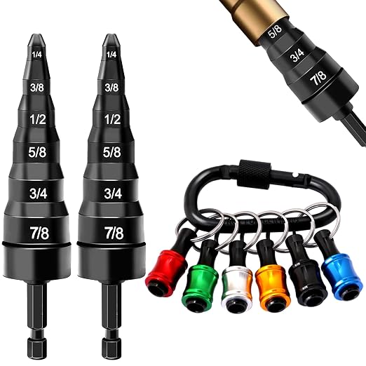6 in 1 Copper Swaging HVAC Repair Tool with Bit Holder, Air Conditioner Copper Tube Expander, Swaging Tube Repair Boring Drill Bit, Swedge Tubing Tool with 1/4", 3/8", 1/2", 5/8", 3/4", 7/8”