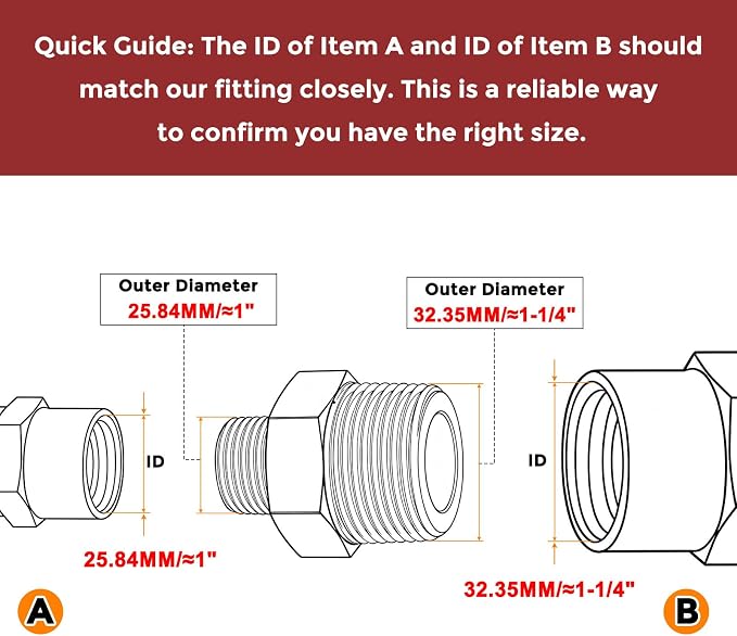 1" Male NPT to 3/4" Male NPT SUS304 Hex Nipple | Solid Male Pipe Adapter Hose Connectors for Pipe Repair, Bathroom Remodel, Tool Extensions, Compression, Irrigation