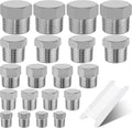 20PCS Stainless Steel Pipe Hex Head Plugs,1/8" 1/4" 3/8" 1/2" 3/4" | 304 Stainless Steel 1/8,1/4,3/8,1/2,3/4 Inch NPT Male Thread Outer Hex Head Plug Fittings Assortment Kit