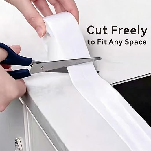 White Butyl Caulk Tape, Self Adhesive Peel and Stick Caulk Strip, Waterproof Caulking Sealant Tape for Bathroom, Kitchen, Bathtub, RV Window Glazing, Roof Leak Repair, Sealer Edge Protector Trim