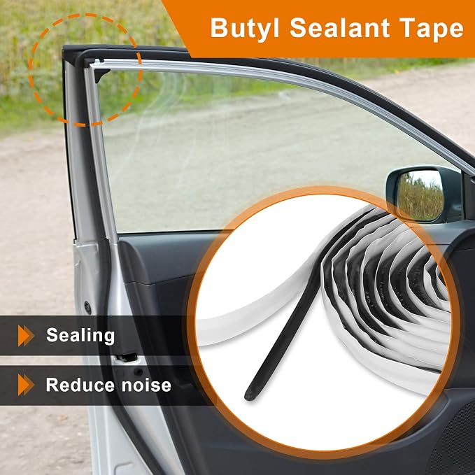 Coitak Butyl Sealant Putty Tape, 3/8" x 13 Feet Extra Thick | Rubber Sealant, Leak Proof, RV Repair, Window Glass Boat Sealing, Patching
