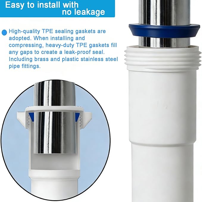 (1 Pack) eflyefly 1-1/2 inch Kitchen Sink Drain Kit with P Trap