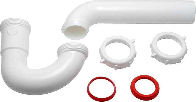 Keeney 400WK 1.25-in. x 1.5-in. Plastic P-Trap with Reducing Washer, White, 1-1/2-Inch or 1-1/4-Inch by 1-1/2-Inch (Pack of 4)