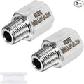 M METERXITY 2-Pack Garden Hose Adapter, Stainless Steel M10x1 NPT Female x 1/8" NPT Male Threaded Connector with Sealing Tape Garden Hose Convert Fitting for Pipe Fitting/Shower