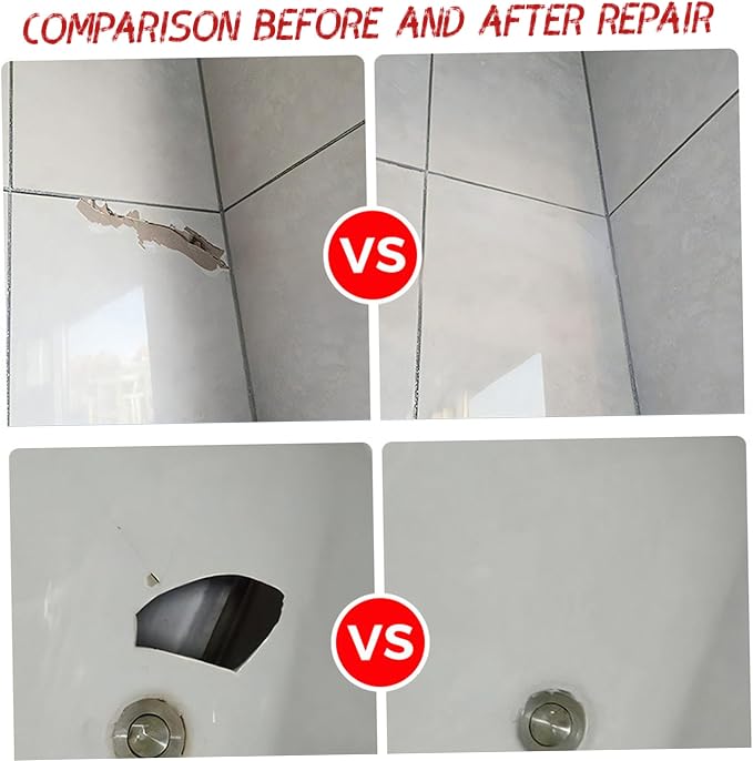 Cracked Porcelain Sink Repair Kit, Waterproof & Long-Lasting Ceramic Tile Repair Kit, Multifunctional & Easy to Operate Home Essentials for Cracks, Holes, Chips, Scratches, Dents