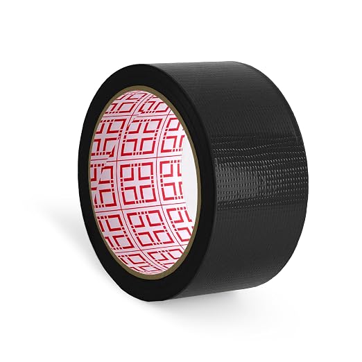 Black Duct Tape, Strong Adhesive & Easy Tear, 2 Inch x 22 Yard | Cleaner & Discreet, for Quick Fixes, Sealing, Bundling, or General Household Tasks