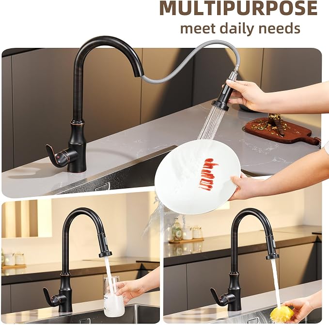 Angle Simple Kitchen Faucet Head Oil Rubbed Bronze, Sprayer Replacement