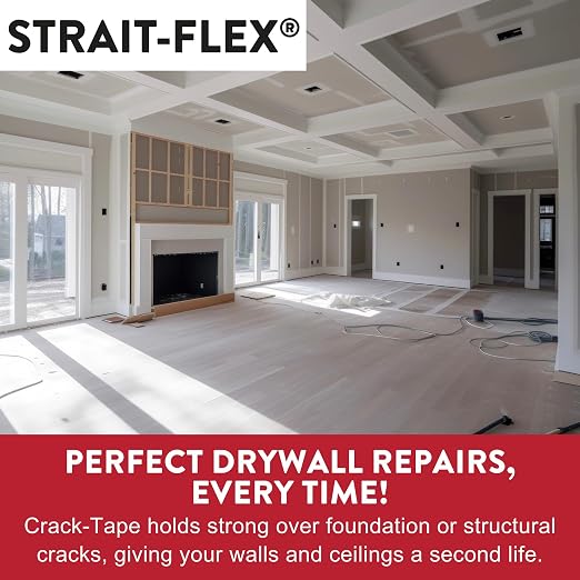 Drywall Tape – Crack-Tape Drywall Repair Strip – Fixed Persistent Cracks in Corners and Flat Surfaces – Resists Blisters, Tears and Wrinkles – 2" x 100ft Roll