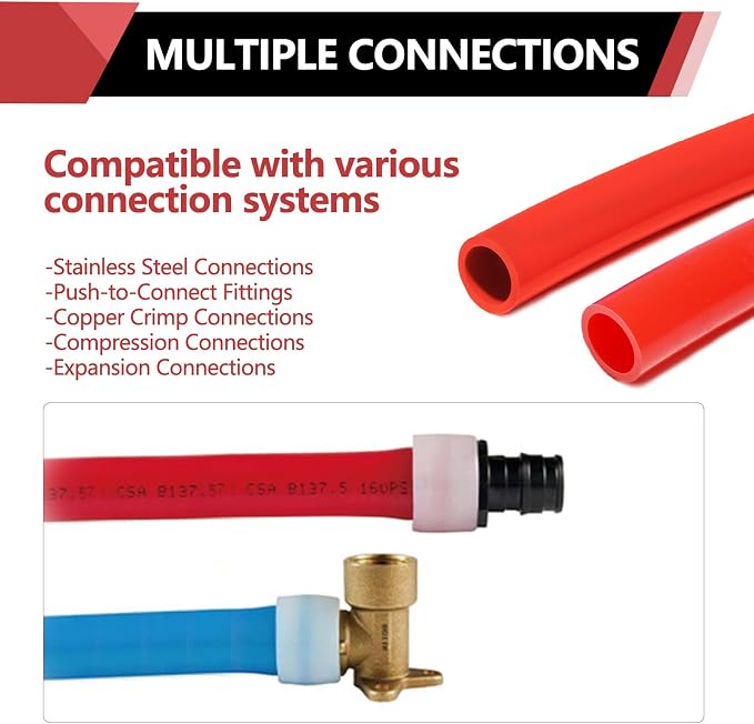 EFIELD 3/4 Inch 100 ft Pex A Pipe/Tubing Red Color | for Potable Water-Plumbing Application with a Pipe Cutter(YR100)