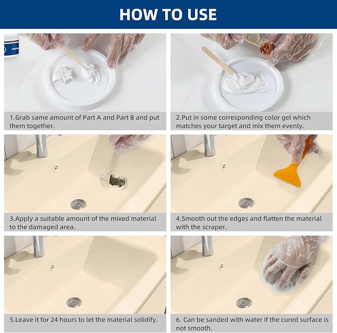 Tub and Fiberglass Shower Repair Kit White, Porcelain Tile Repair Kit