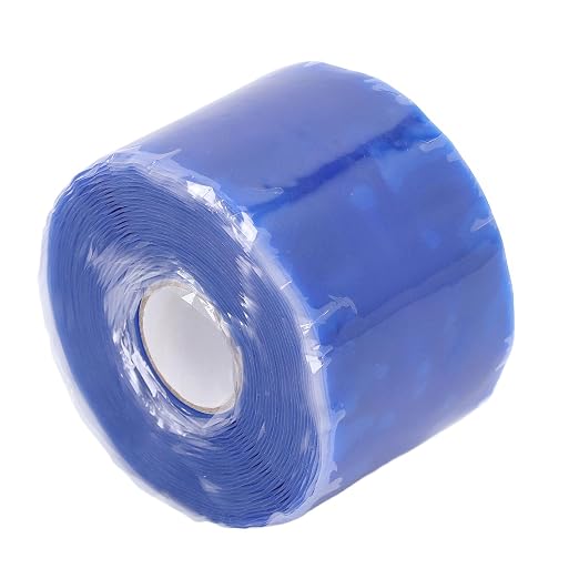 Silicone Rubber Repair Tape, Self Adhesive Water Hose Leak Seal Tape, 5m Length 50mm Width 0.8mm Thick, High Temperature Insulation Tape for Pipe Plumbing, Garden, Car an (Blue)