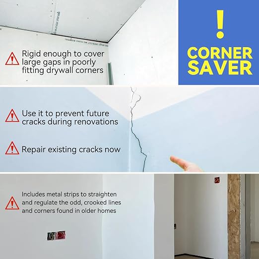 Drywall Corner Tape - Inside Corner Drywall Tape Metal Flex, 2 in. x 65.6 Ft., No Adhesive Side