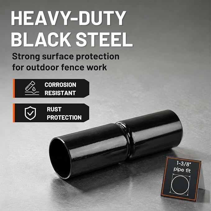 Antrader Top Rail Sleeve 1-3/8",Chain Link Fence Top Rail Sleeves,4Pcs | Black Top Rail Fence Sleeve Applied for Fence Extension,Connection,Adaptation