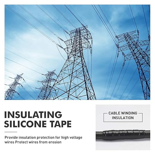 Seal Self Fusing Silicone Tape - 2 Rolls 1 Inch Wide and 15 Feet Long | Weatherproof Self Fusing Silicone Sealing Tape for Emergency Pipeline Repair/Cable Bandage/Tool Fixing（Black）