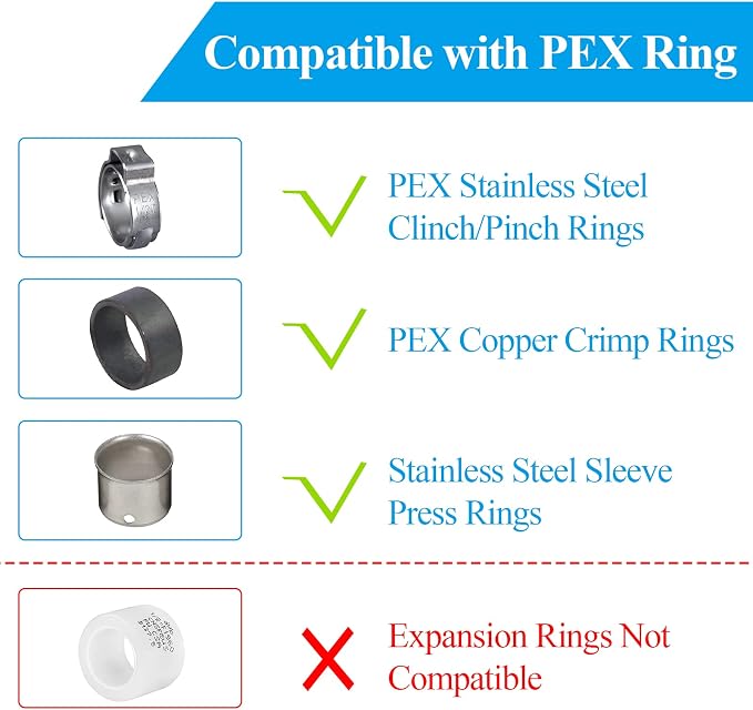WiseWater 36 Pcs Pex Fittings, 1/2 inch T PEX Tee(12PCS) & 90 Degree Elbow & Straight Coupling, Brass Barb Crimp Pipe Fitting for Pex Pipe(Pack of 36), UPC Certified